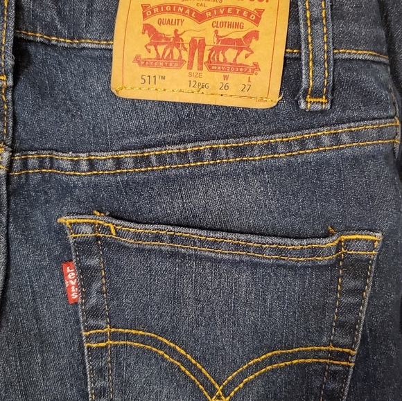 2 Jeans Levis  511 sz 12 boys good condition. - Picture 3 of 11